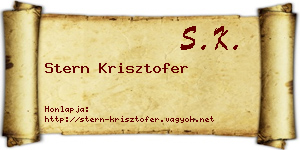 Stern Krisztofer névjegykártya